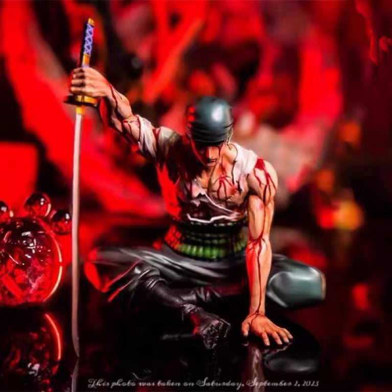 Roronoa Zoro & Sanji War Damage Sitting Statue Anime Figure