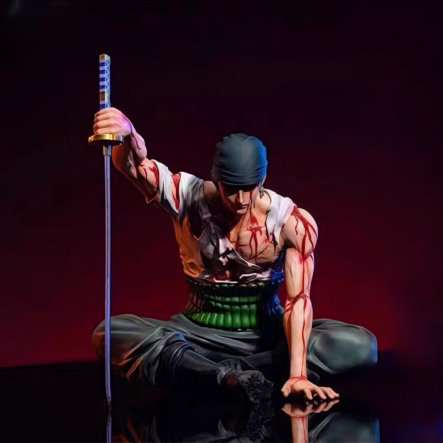Roronoa Zoro & Sanji War Damage Sitting Statue Anime Figure